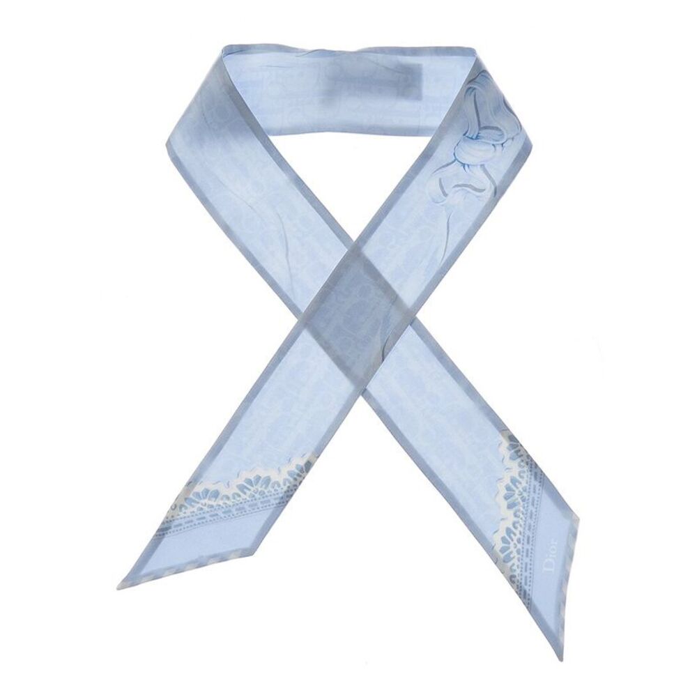 Dior Medallion Silk Scarf, Blue
